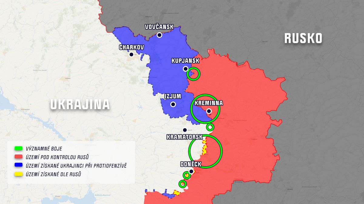 Mapa: Jak Rusové útočí na Ukrajině